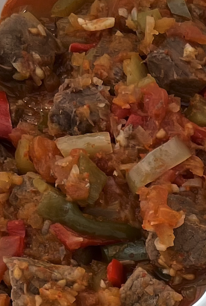 Etli Patlıcan Tava (Guveç) (Eggplant Stew with Lamb)